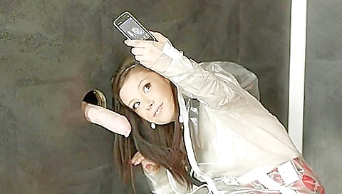 Sexy young girl shows her cute legs and taking